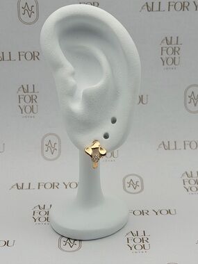 18K Gold Filled Lucky Clover Huggie Hoops | Zirconia Pavé Mini Hoops